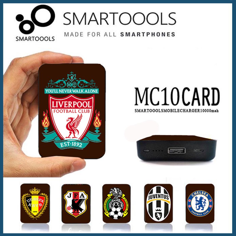 Pin Sạc Dự Phòng Độc Đáo Chính Hãng SmarToools 10000mAh Hình CLUB BÓNG ĐÁ NỔI TIẾNG (Tặng Kèm Cáp)