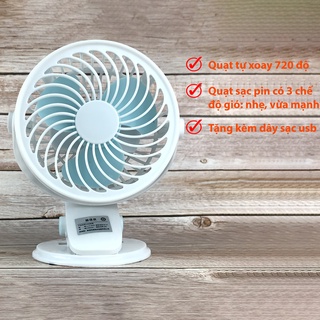 Quạt mini | Quạt kẹp bàn thích hợp cho dân Văn Phòng, xoay 720 độ, kẹp chắc chắn