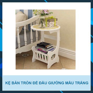 Bàn Tròn Đa Năng Để Đầu Giường, Đầu Ghế Sofa Chất Liệu Cobosit Bền Đẹp Sang Trọng