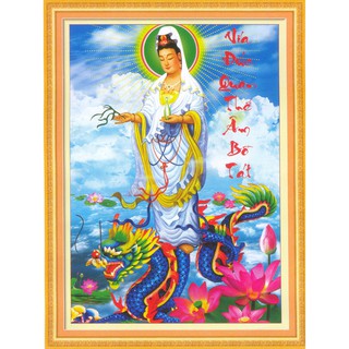 Tranh Thêu Chữ Thập 3D Vía Đức Quan Thế Âm Bồ Tát EVA8105 , 222907 (KHÁCH TỰ THÊU) KT:40X53CM