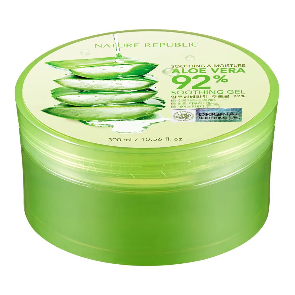 Gel Dưỡng Ẩm Nature Republic Chiết Xuất Lô Hội Soothing &amp; Moisture Aloe Vera 92% Soothing Gel 300ml