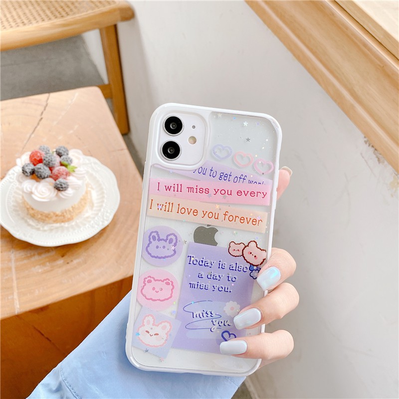 Ốp lưng iphone - Ốp iphone Kim tuyến Tape Bear 6/6s/6plus/6splus/ 7plus/ 8plus / x /xs /xs max /11 /11 promax DT03