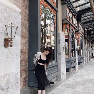Sét áo croptop chân váy bút chì
