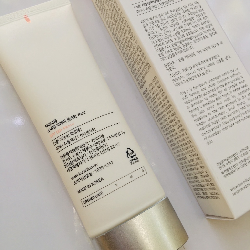 Kem chống nắng Karadium Snail Repair Sun Cream SPF 50 PA+++70 | BigBuy360 - bigbuy360.vn