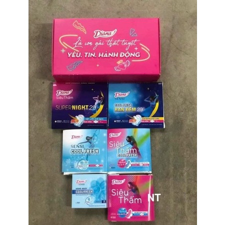 Hộp quà tặng du lịch băng vệ sinh Diana 6 món siêu tiện lợi