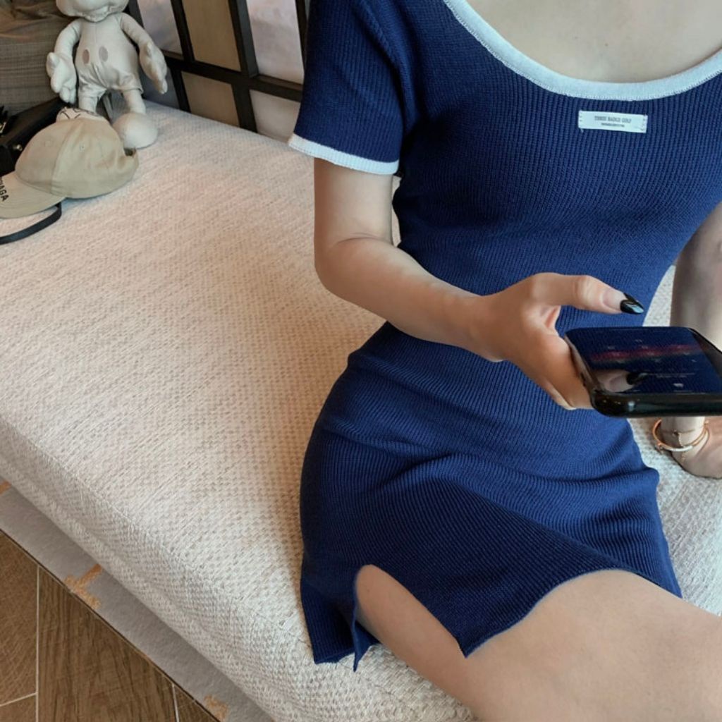 Đầm Body , Váy Ngắn Sexy , Dáng Ôm , Cổ Vuông Co Giãn Cao Cấp , Phong Cách Hàn Quốc