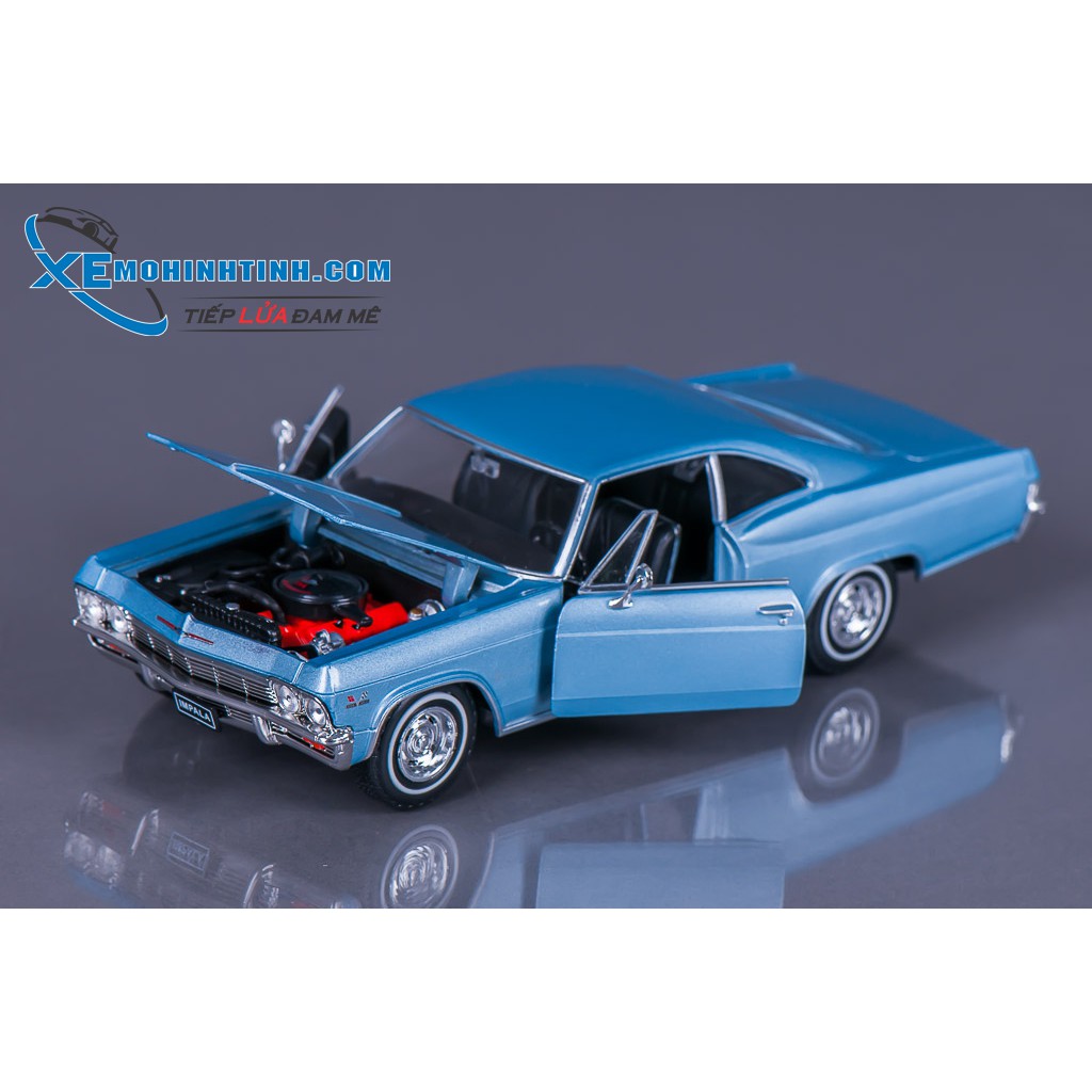 Xe Mô Hình Chevrolet Impala Ss 396 1965 1:24 Welly (Xanh)