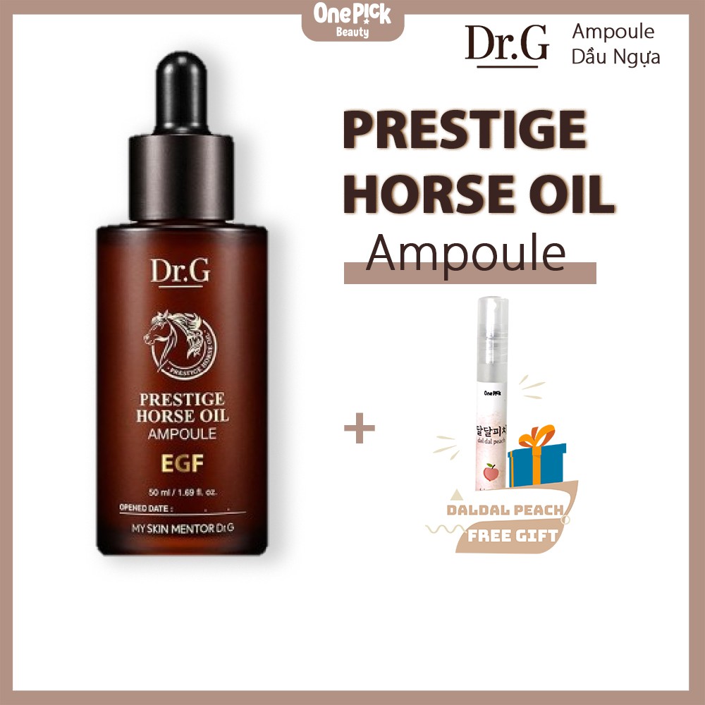 Tinh chất Dr.G Prestige Horse Oil cấp ẩm, làm dịu da, ngăn ngừa lão hóa, cải thiện độ đàn hồi và thâm sạm giúp làn da khỏe mạnh vượt trội với thành phần EGF, Dầu Ngựa phù hợp cho cả da nhạy cảm [Dr.G Prestige Horse Oil EGF Ampoule 50ml]