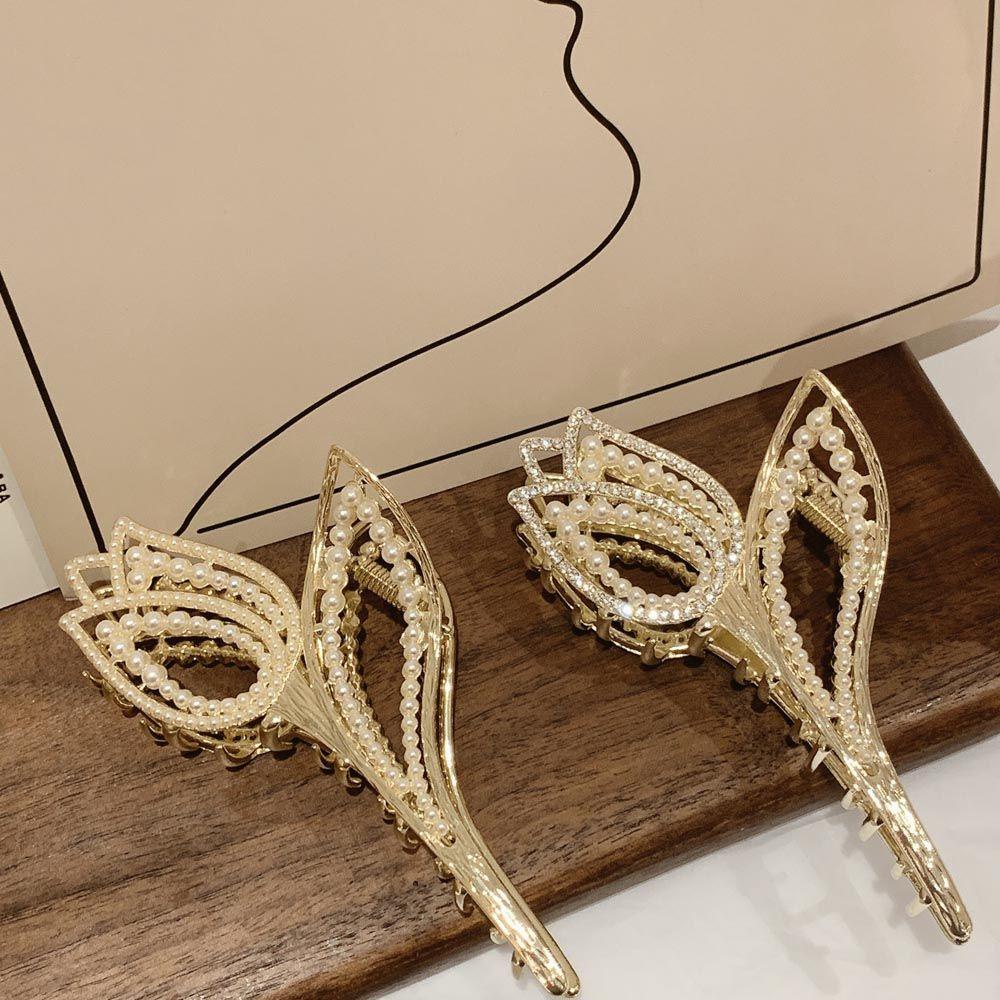 Kẹp Tóc Càng Cua / Cá Mập / Hoa Tulip Kiểu Vintage WMES15H Cho Nữ