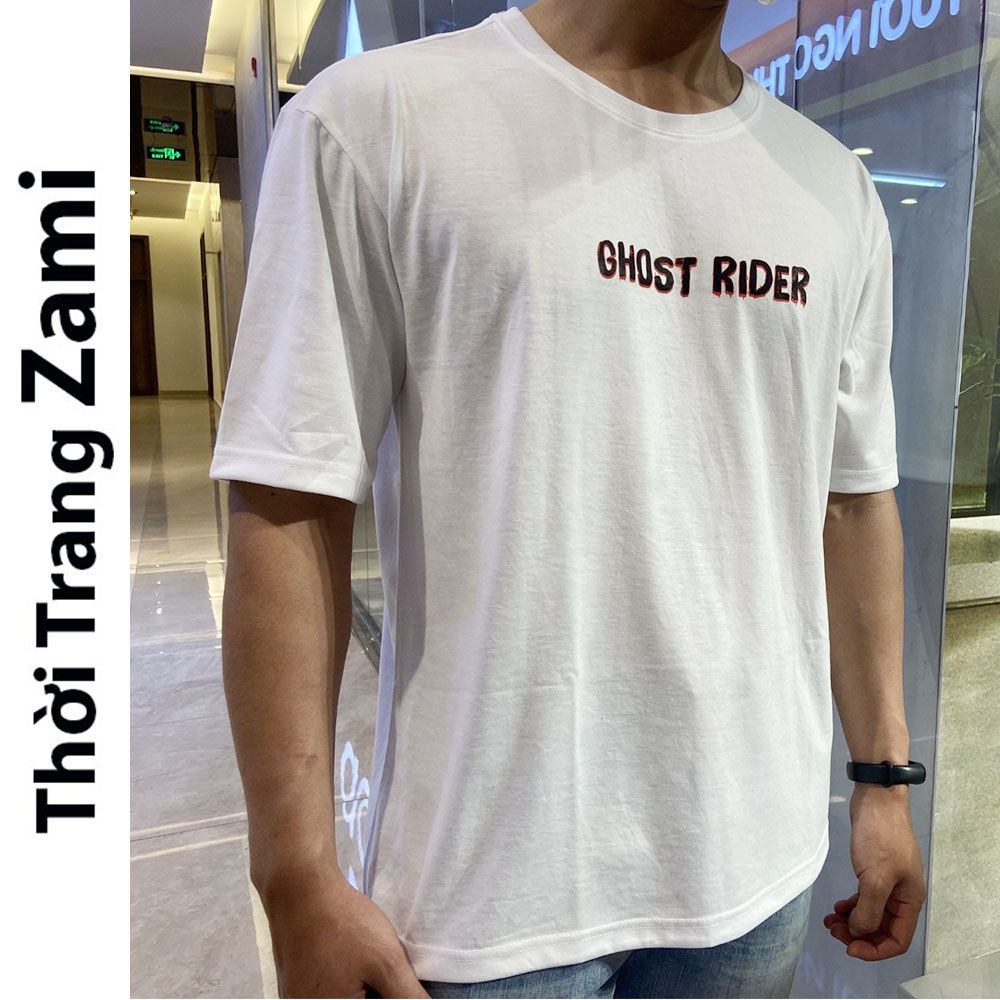 Áo Thun Nữ Nam Form Rộng Unisex Phong Cách Basic Streetstyle Chất Cotton Oversize In Chữ Hình Ghost Rider ZT20 Zami | BigBuy360 - bigbuy360.vn