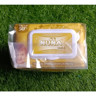 Khăn ướt Nuna 80 miếng GOLD+ tặng 20 miếng cho Em Bé- Không mùi và không cồn tiện lợi cho mọi tình huống