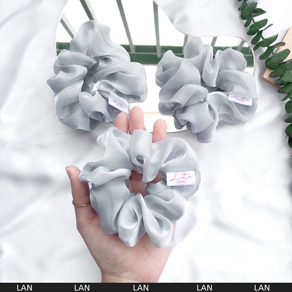 LAN - Dây chun buộc tóc voan phồng Scrunchies Handmade