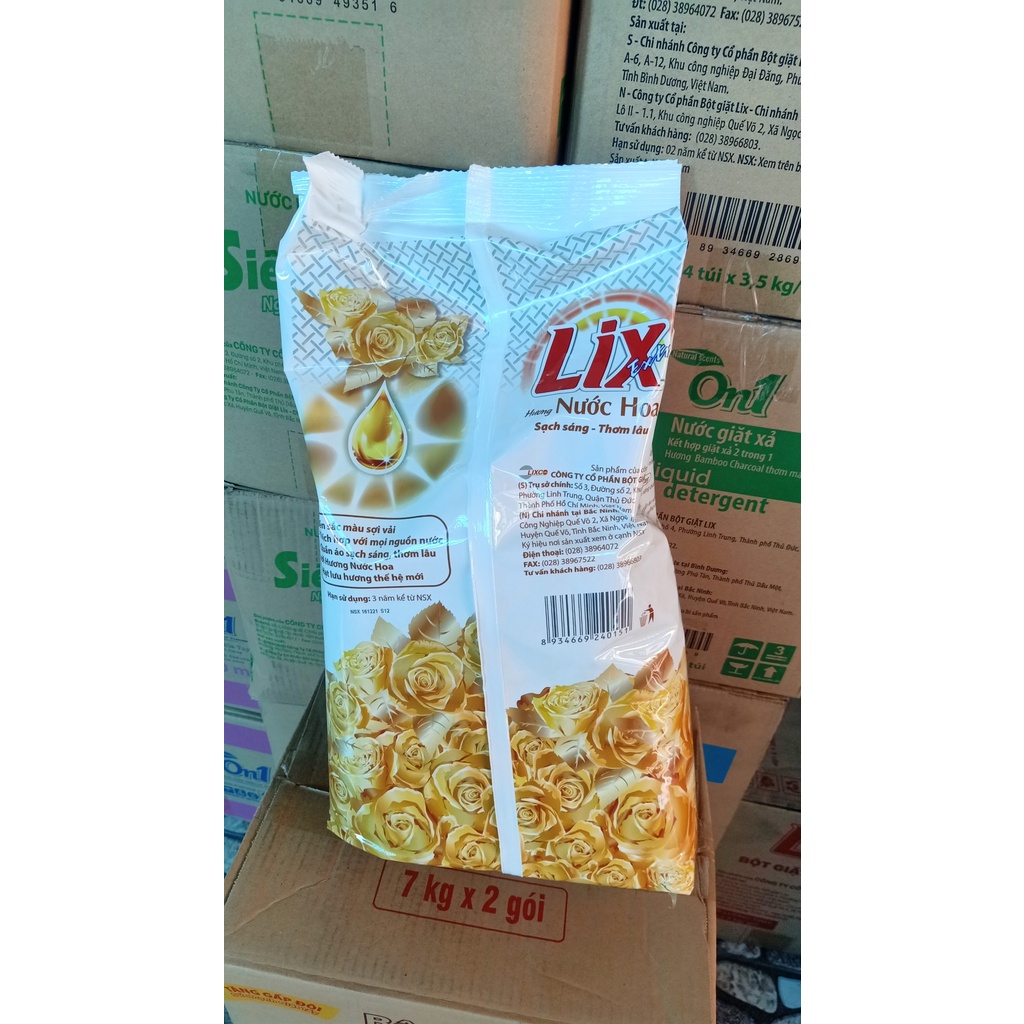 Bột Giặt LIX EXTRA HƯƠNG NƯỚC HOA 7kg