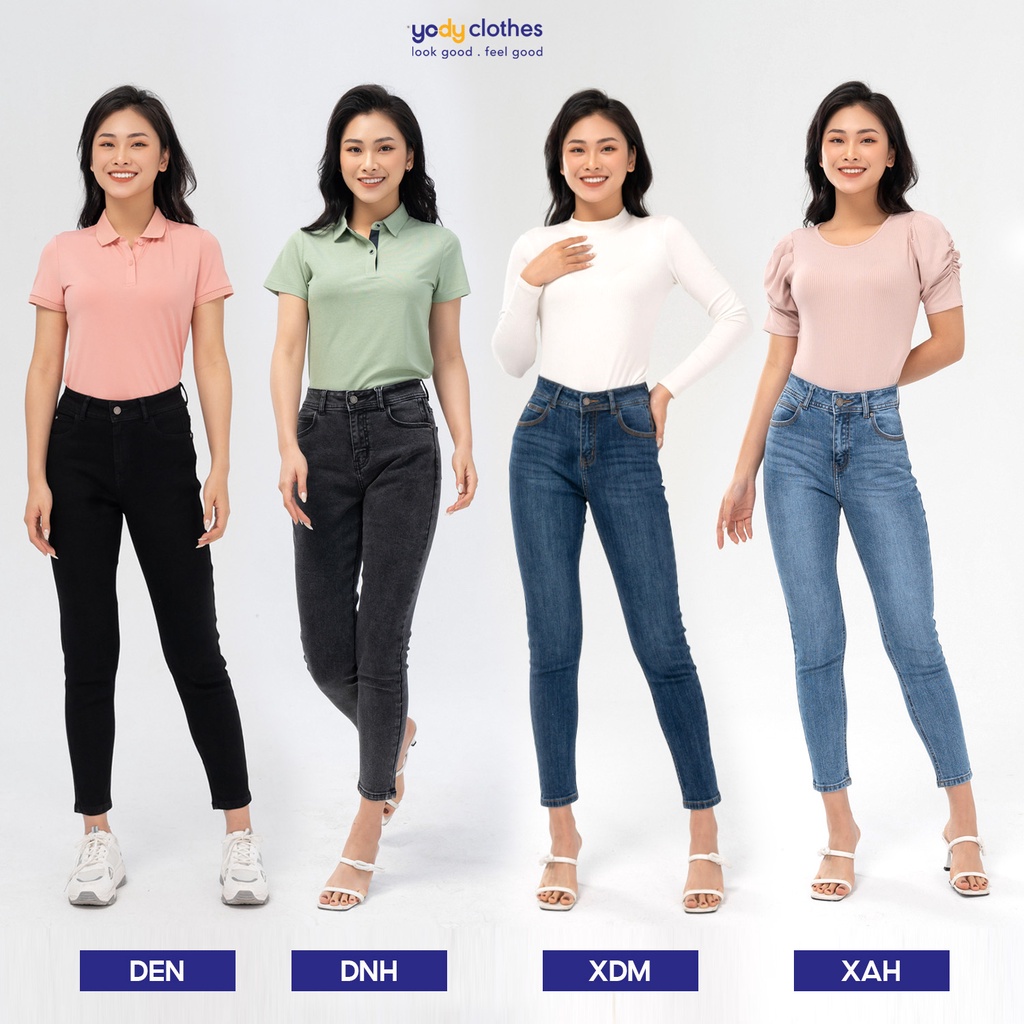 Quần jean nữ YODY skinny diễu túi dáng ôm co giãn thoải mái QJN5056