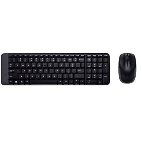 Bộ bàn phím chuột không dây Logitech MK220 Wireless (USB/đen)
