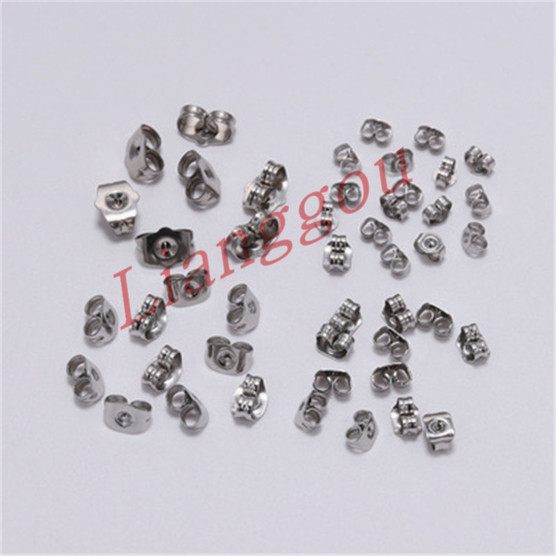 Set 100 Nút Gắn Bông Tai Hình Bướm Bằng Thép Không Gỉ Diy P3S181