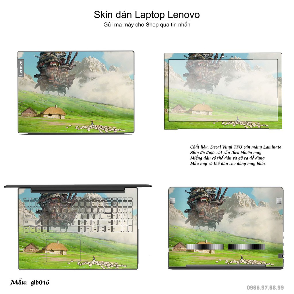 Skin dán Laptop Lenovo in hình Ghibli image (inbox mã máy cho Shop)