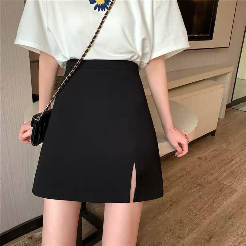 Chân váy Basic_Skirts xẻ có khóa kéo sau