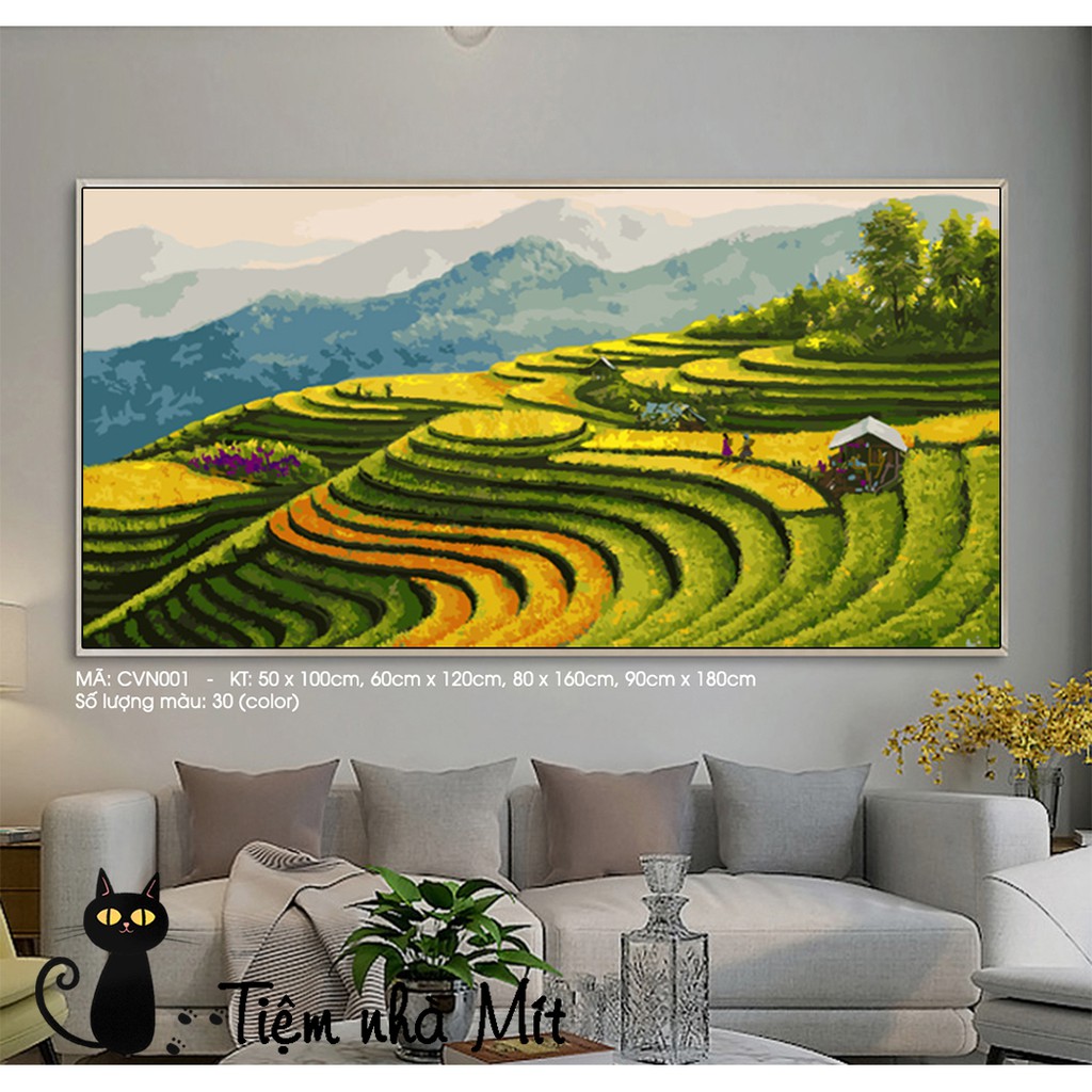 Tranh Sơn Dầu Số Hóa Tự Tô Màu Tiệm Nhà Mít Chủ Đề Phong Cảnh Việt Nam Các Mẫu Đẹp Nhất, Căng Khung Sẵn Kèm Sơn Bóng | BigBuy360 - bigbuy360.vn