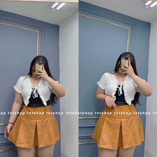 VÁY XẾP LY KAKI NHUNG [ TNT SHOP BIGSIZE 60KG 90KG ]
