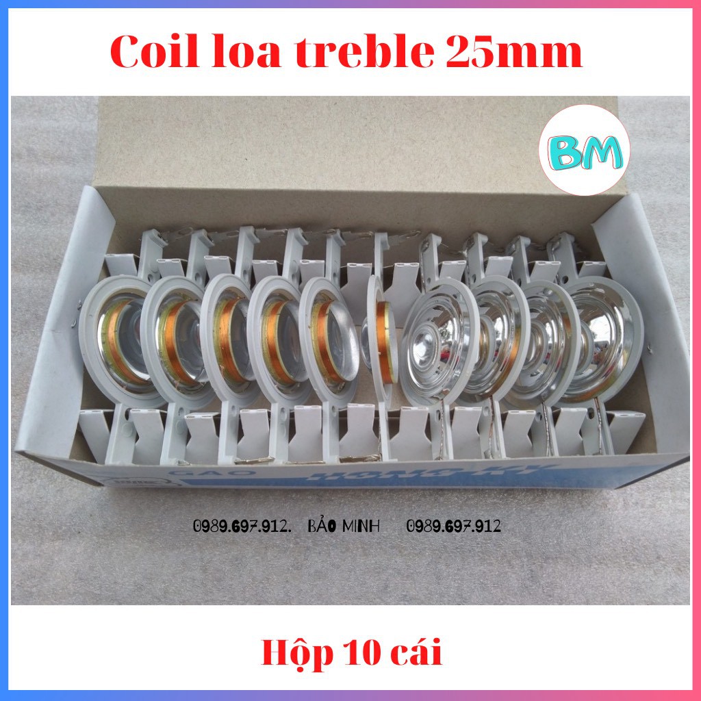 COIL LOA TREBLE 25MM MÀU TRẮNG - HỘP 10 CÁI - CÔN LOA TRÉP 25MM - COIL25TRANG