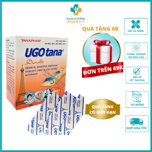 Băng Gâu UGOtana dán vết thương, Băng Y tế sơ cứu vết thương , Băng dán cá nhân Urgo, - Hộp 102 Miếng