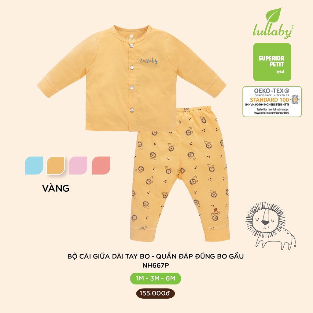 Lullaby - Bộ quần áo cài giữa dài tay - NH667P - BST SLEEP AIR