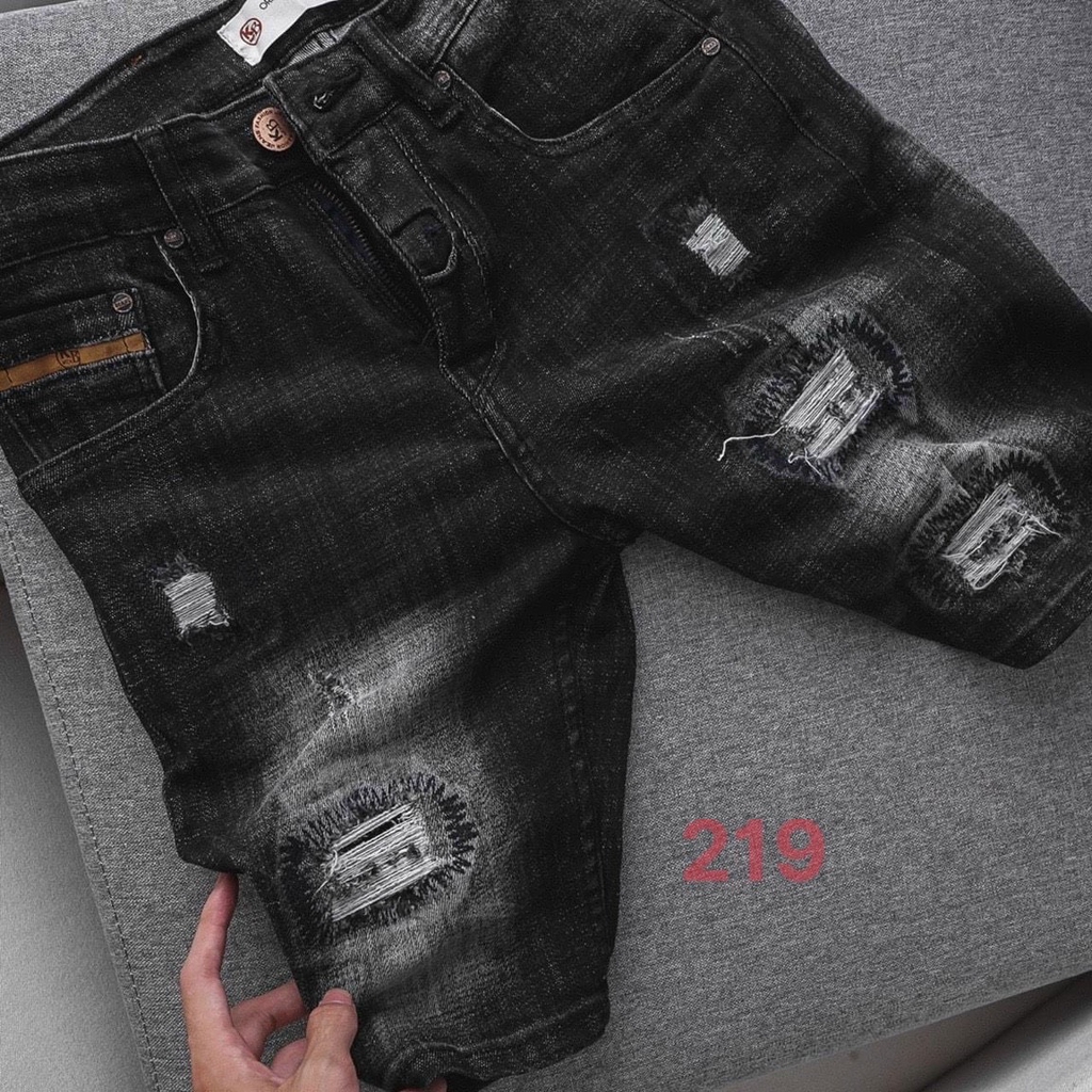 QUẦN SHORT JEAN NAM VẢI DÀY ĐẸP CO GIÃN RÁCH XƯỚC THỜI TRANG TRẺ