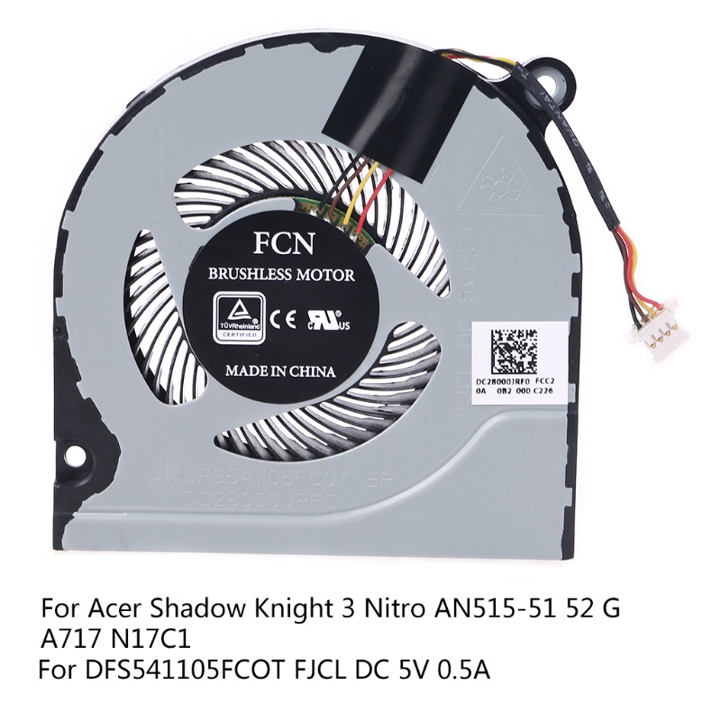 Quạt Tản Nhiệt Cpu Cho Acer Shadow Knight 3 Nitro An515-51 52 G A717 N17C1