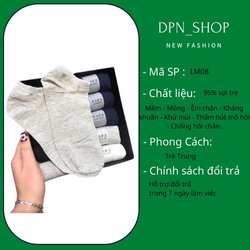 Combo 10 Đôi Tất Nam Nano Cổ Cao Chống Mùi Hôi Chân Đóng Hộp