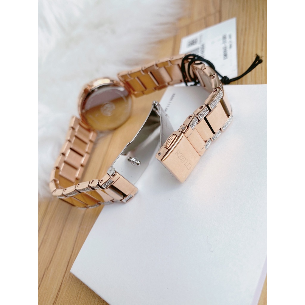 Đồng hồ nữ chính hãng Citizen EM0843-51D - Máy quartz pin năng lượng ánh sáng - Kính cứng
