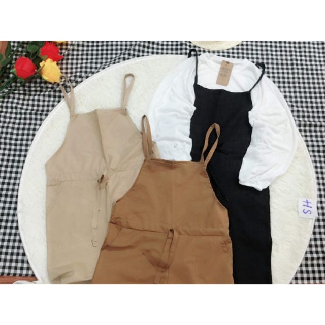 Set yếm quần kaki chun eo + áo | BigBuy360 - bigbuy360.vn