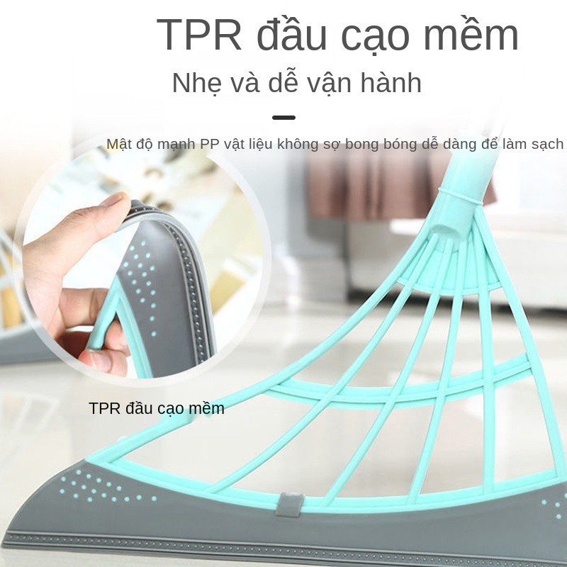 Cây Chổi Ma Thuật Đa Năng 2 Trong 1 - Chổi Lưỡi Silicon Quét Tóc,Bụi Bẩn Nhà Tắm Và Mặt Kính Dễ Dàng