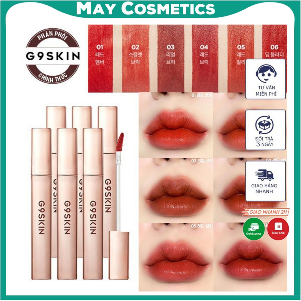 Son kem G9 SKIN First V-fit Velvet Tint kết cấu son vô cùng hoàn hảo. Chất son khi lên môi rất mịn, 