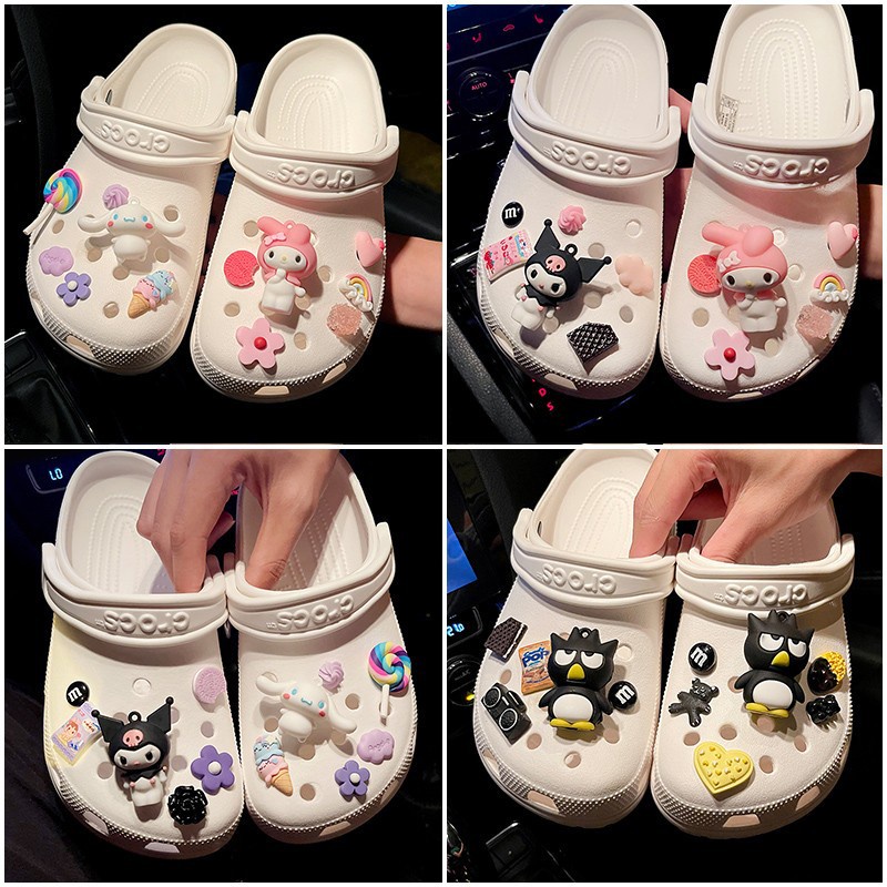 Búp Bê Dễ Thương Sticker Dép Crocs Charm Crocs Jibbitz Để Trang Trí Dép Chữ H Crocs Dép Lê Dép Tổ Ong