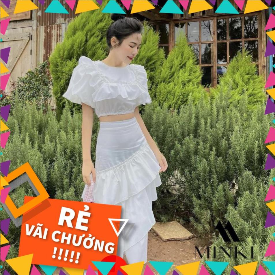 [SALE_SỐC_45%] SET ÁO TẦNG CHÂN VÁY XÉO - Chất liệu Kaki Cotton nhập khẩu - Hai màu Nâu tây/ Trắng - [THIẾT KẾ] [HOT] | BigBuy360 - bigbuy360.vn