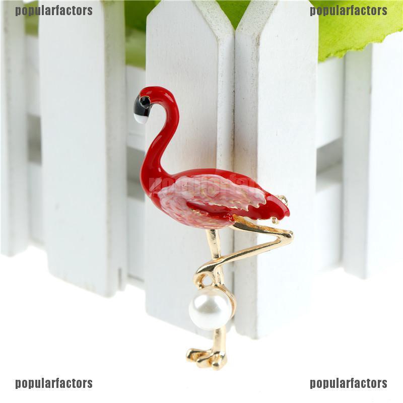 Ghim Cài Áo Hình Chim Hồng Hạc Thời Trang Unisex