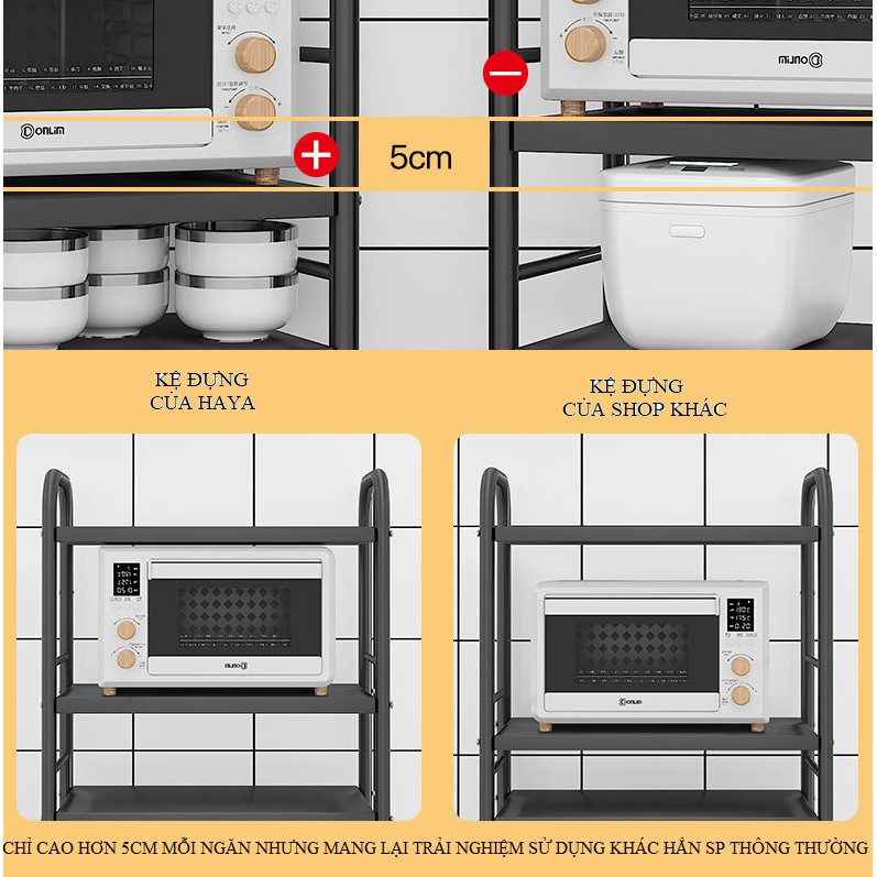 Kệ Để Đồ Đa Năng Nhiều Tầng Lắp Gép Bằng Kim Loại, Sơn Tĩnh Điện Bền Đẹp Chắc Chắn Để Đồ Nhà Bếp Nhà Tắm