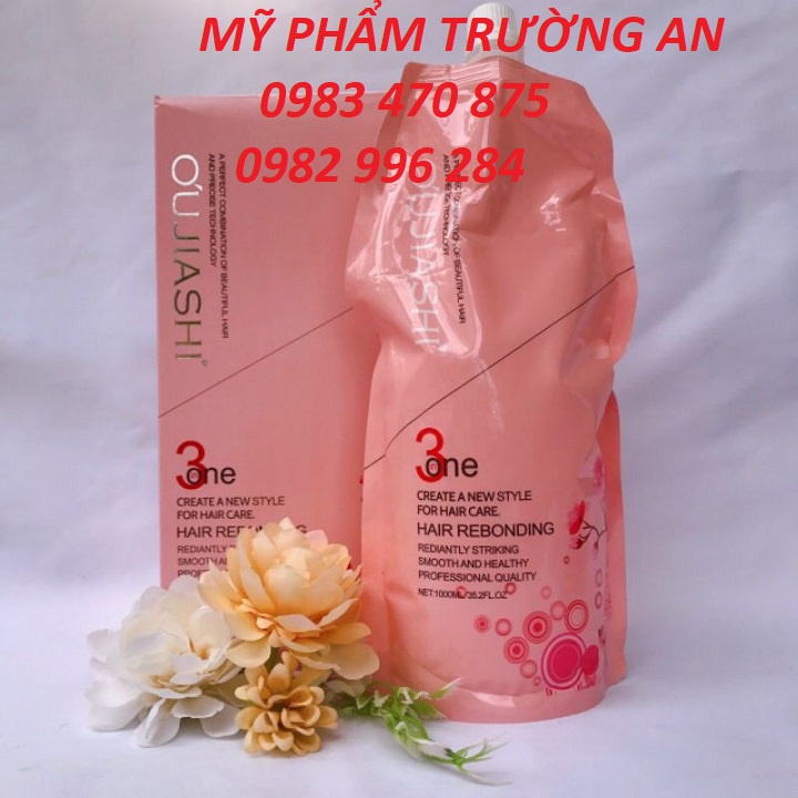 Thuốc Ép Tóc Hoa Anh Đào Ép 1 Lần Không Cần Dập Ép Tóc Thẳng 3 in1 UOJIASHI Túi 900ml