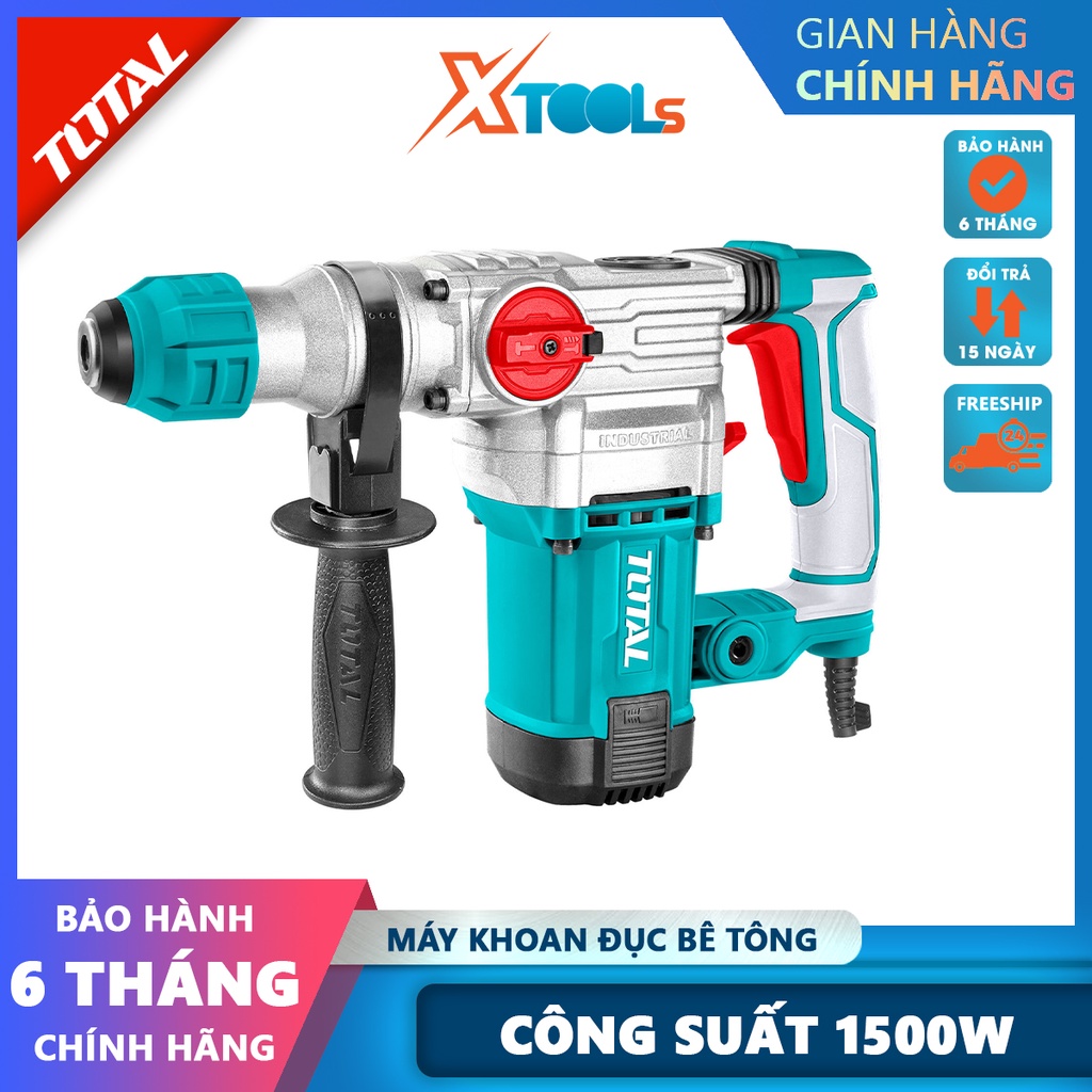 Máy khoan 3 chức năng 1500W Total TH1153256 nút vặn với bốn chức năng điều chỉnh có chức năng khóa đục-CHÍNH HÃNG-XTOOLS