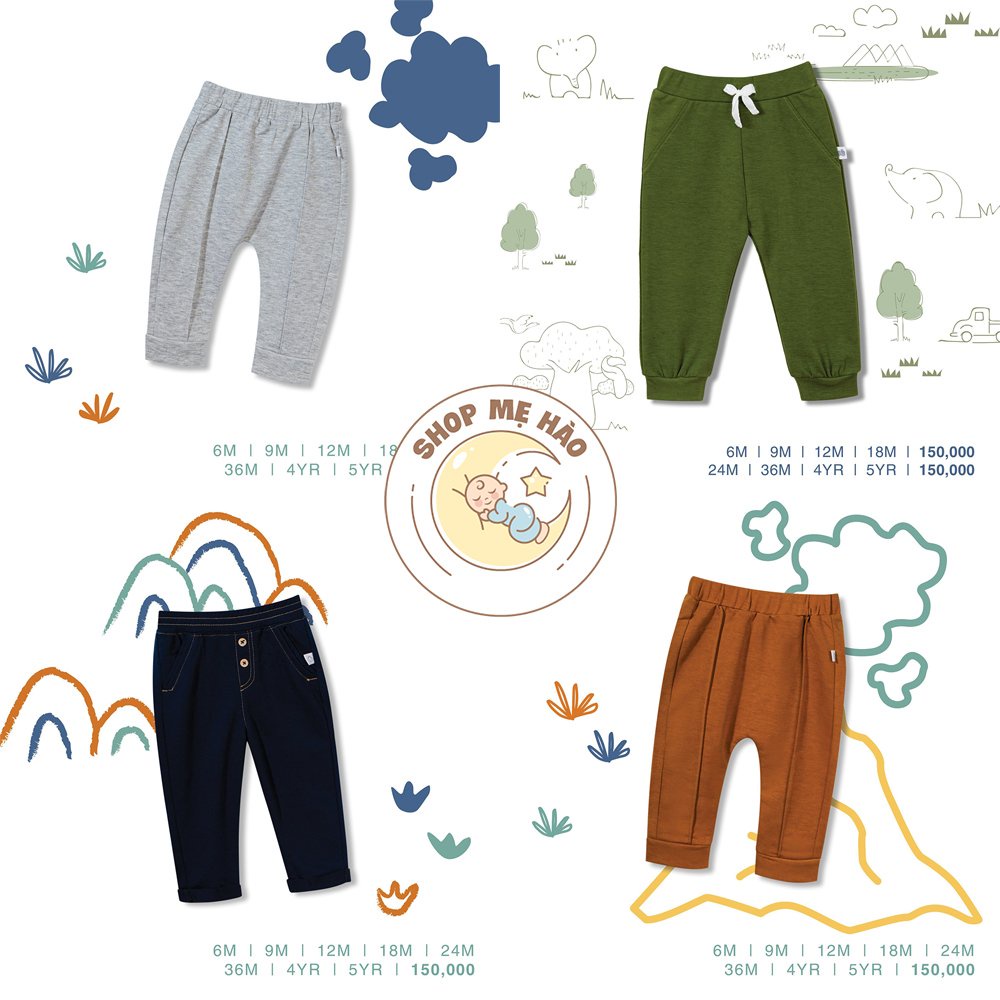 [CHAANG] Quần Jogger Chất Liệu Nỉ Ấm Áp Cho Bé 6m-5y