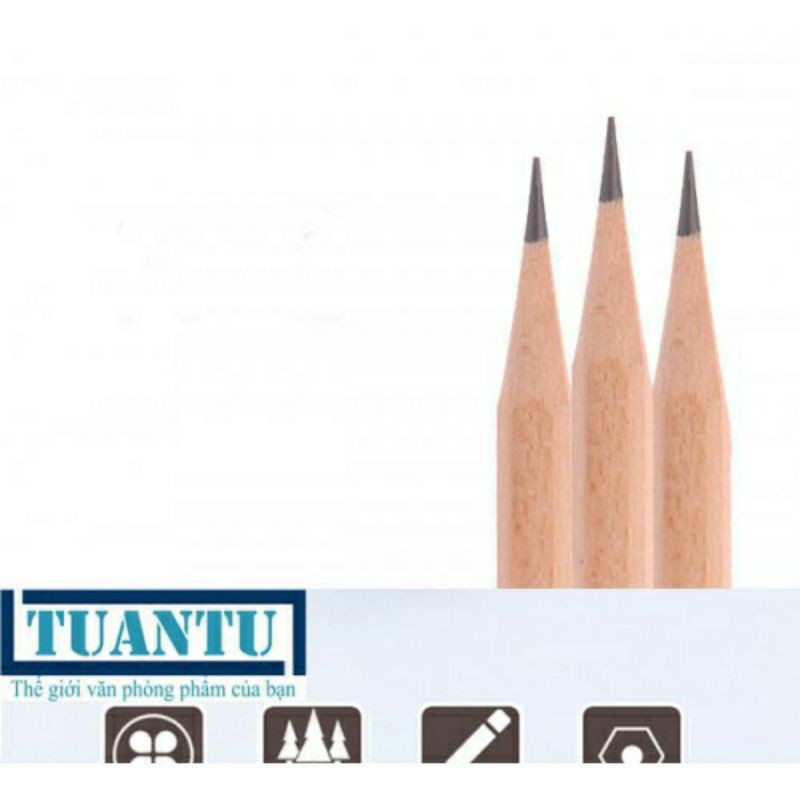 Bút chì thân gỗ 2B Deli S907 hàng chuẩn công ty
