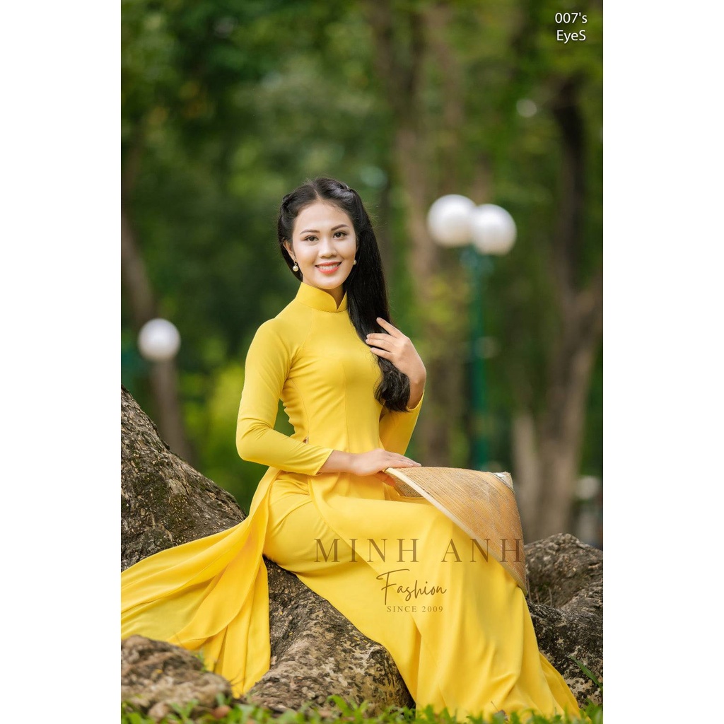 Áo Dài Lụa Vàng Thái Tuấn Cao Cấp nhà MINH ANH fashion