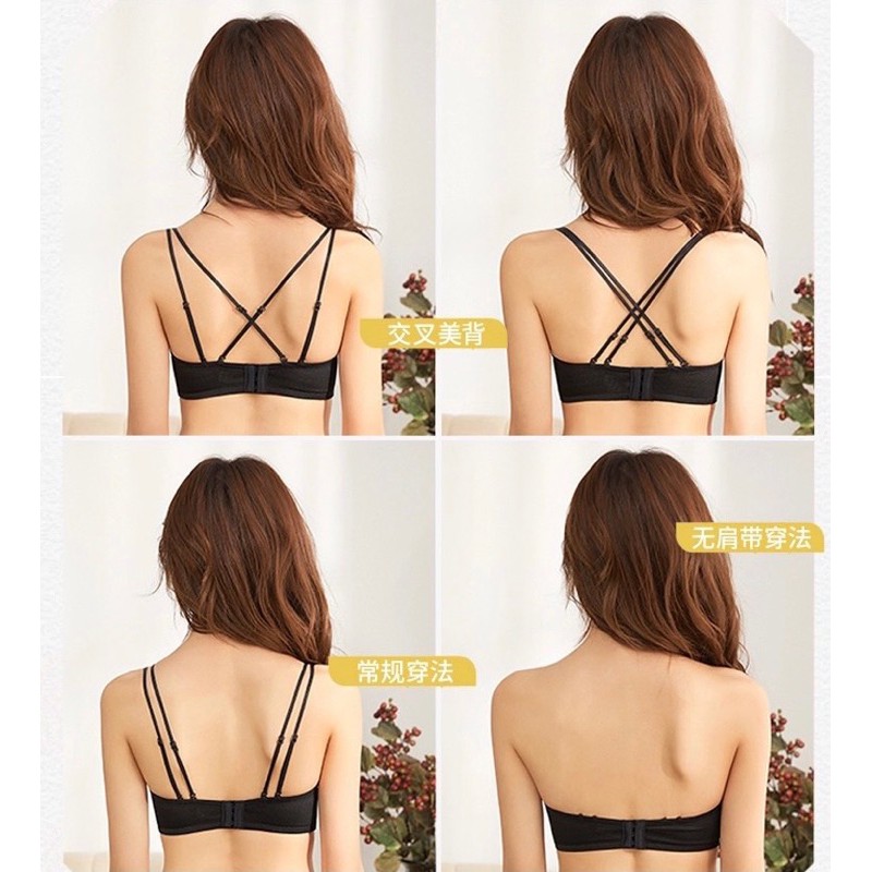 Áo Cup Ngực Không Dây Quả Ngang Dây Rút , Áo Ngực Không dây Chống tụt Nâng đẩy