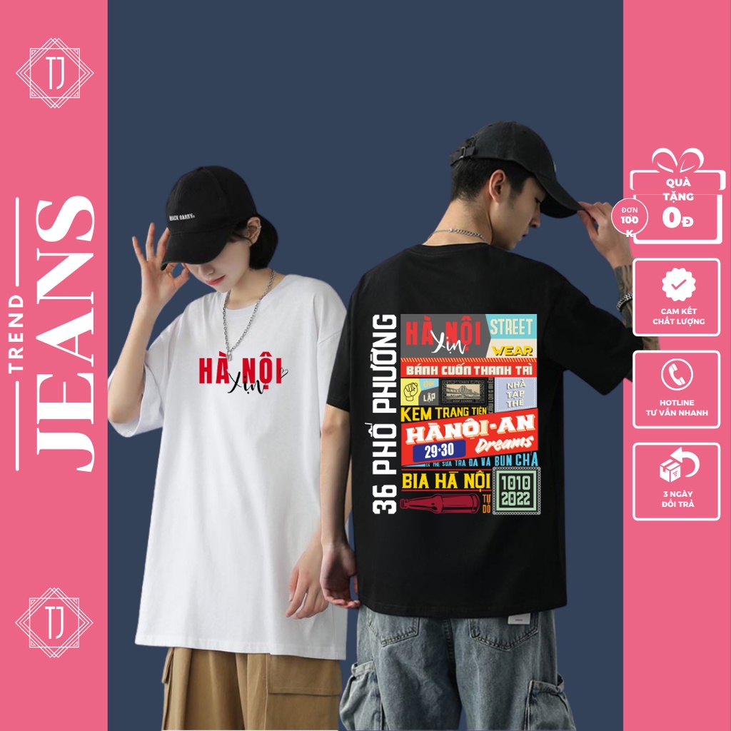 Áo thun nam nữ, áo phông unisex Hà Nội xịn chất cotton