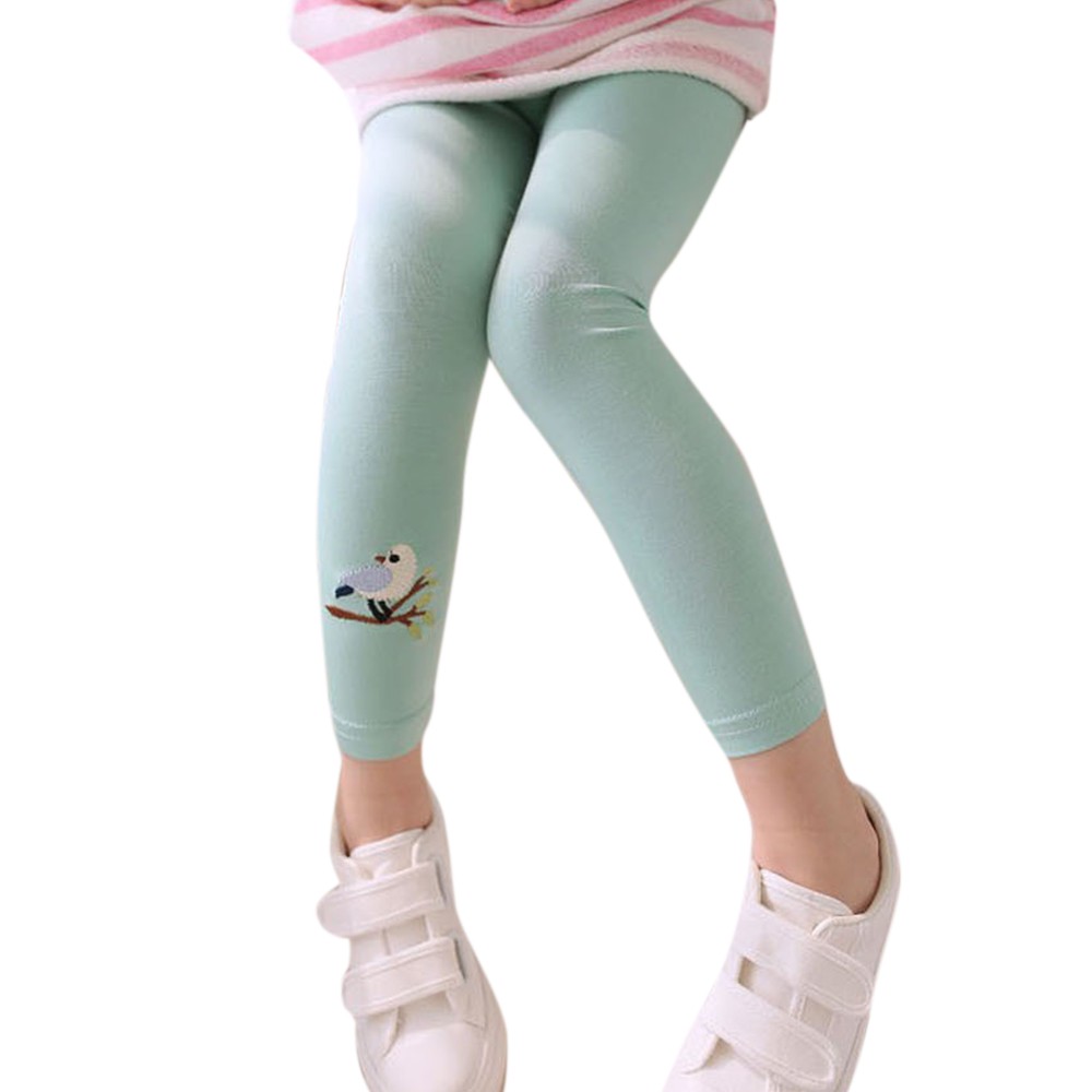 Quần Legging Cotton Hình Động Vật Cho Bé Gái