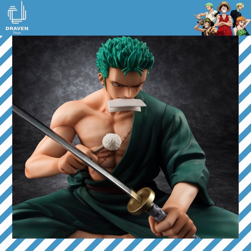 Mô hình One Piece Zoro POP ngồi lau kiếm cao 15cm