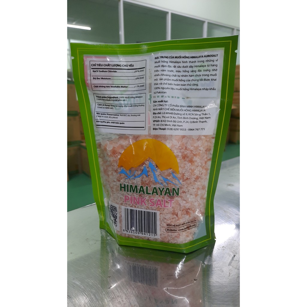 Muối hồng Himalaya nguyên chất dạng hạt dùng nấu ăn túi 500g (bao bì mới)