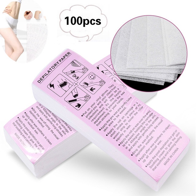 Giấy wax lông Depilatory Paper 100 tờ tẩy lông tay lông chân