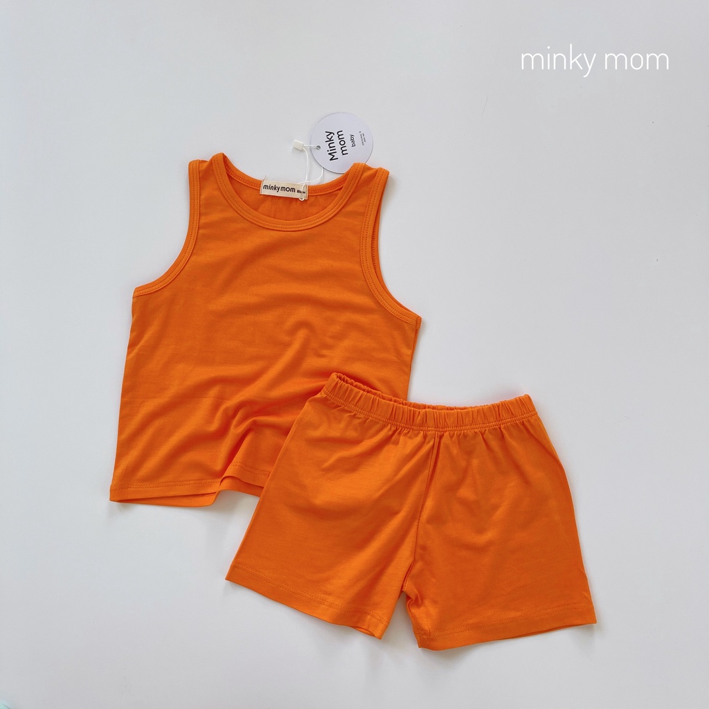 (8-22kg)Bộ thun lạnh ba lỗ basic Minky mom bảng màu 2(hình clip thật)